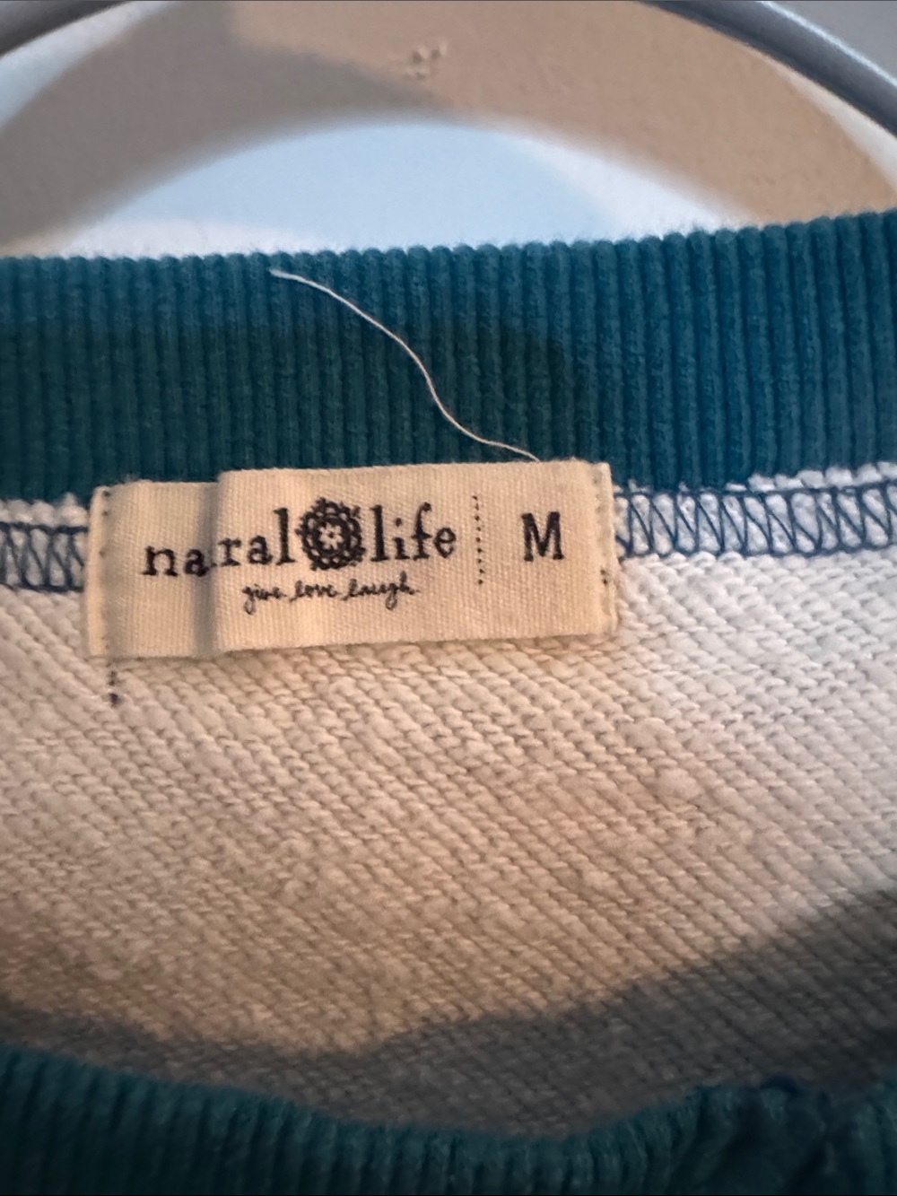 NATURAL LIFE Teal Floral Pattern Crewneck Sweatshirt - Picture 3 of 13